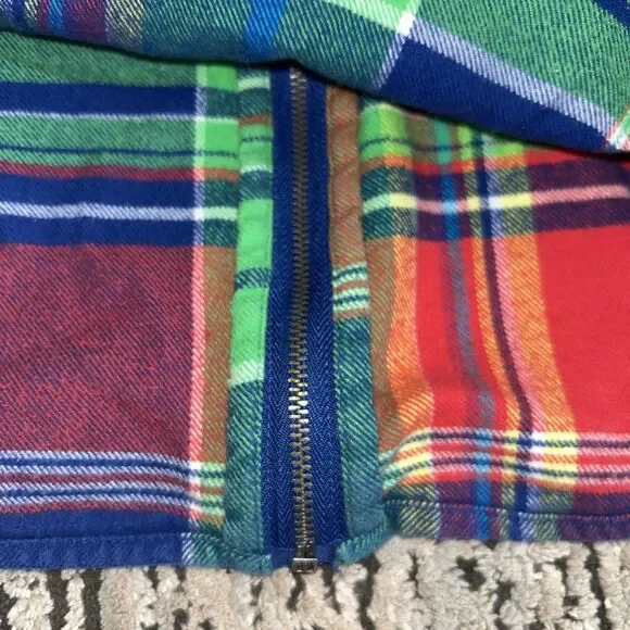 Vintage Chaps Zip Up Flannel Shirt Womens Large Colorful Plaid Top - Picture 6 of 8